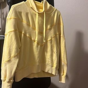 Free People Movement Yellow Cowl Neck Hoodie